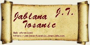 Jablana Tošanić vizit kartica